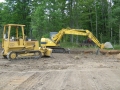 excavator and dozer